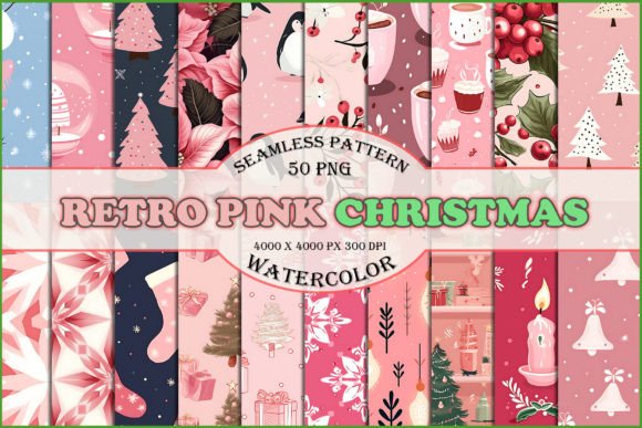 Download Pink Christmas Digital Paper Bundle - Christmas Collection