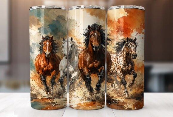 Download Running Horses Tumbler Wrap Sublimation - Tumbler wrap sublimation Collection
