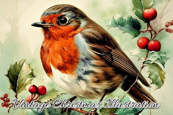 Download Vintage Christmas Card Illustration VI - Christmas Collection