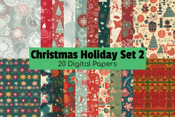 Download Christmas Holiday Digital Paper Pack 2 - Christmas Collection