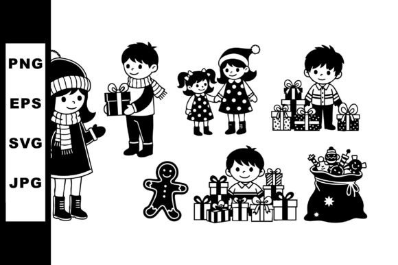 Download Children with Christmas Presents and Gin - Christmas Collection