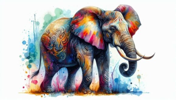 Download A Set of 10 Oil-painted Elephant, Bold T - Premium Resources