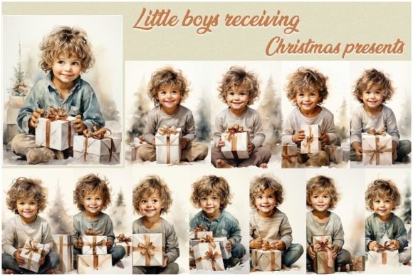 Download Little Boys Receiving Christmas Presents - Christmas Collection