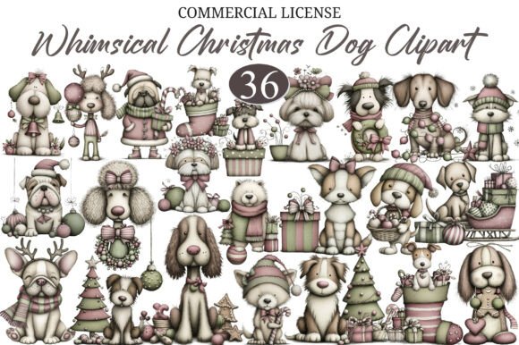 Download Whimsical Christmas Dog Clipart - Christmas Collection