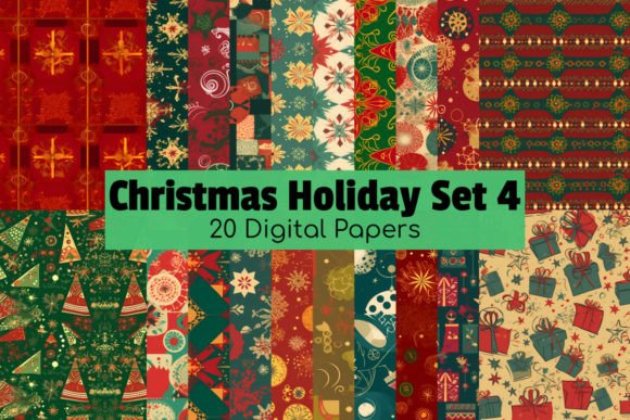 Download Christmas Holiday Digital Paper Pack 4 - Christmas Collection