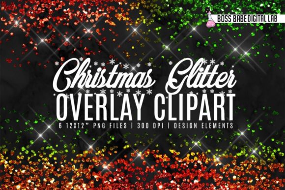 Download Glitter Christmas Overlay Clipart - Christmas Collection