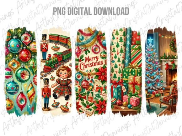 Download Retro Christmas Holiday Brushstroke PNG - Christmas Collection