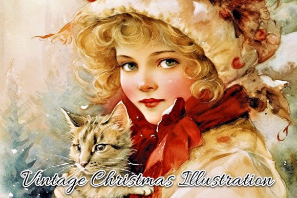 Download Vintage Christmas Card Illustration VIII - Christmas Collection