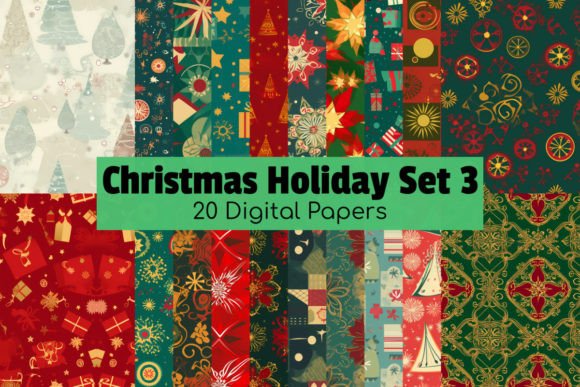 Download Christmas Holiday Digital Paper Pack 3 - Christmas Collection