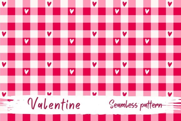 Download Valentine Gingham Seamless Heart Pattern - Heart pattern Collection
