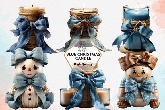 Download Blue Christmas Candle Clipart PNG - Christmas Collection