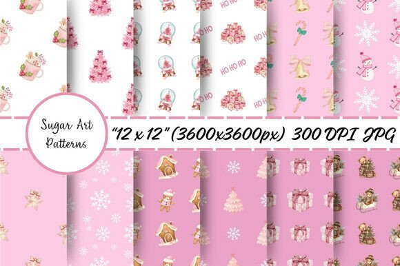 Download Pink Christmas Magic Digital Paper - Christmas Collection