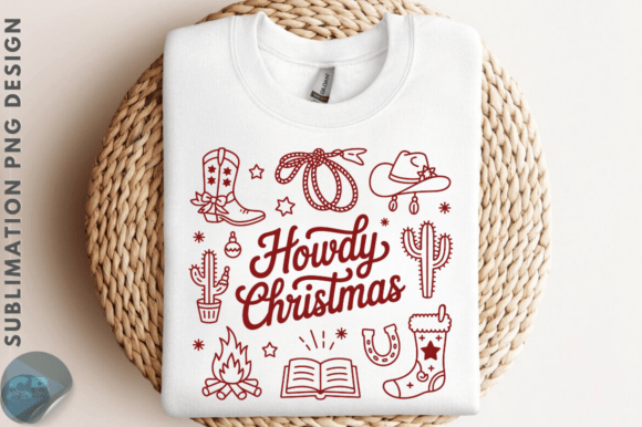 Download Western Christmas Doodle Howdy PNG - Christmas Collection