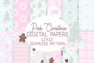 Download Pink Christmas Digital Paper Seamless Patterns - Christmas Collection