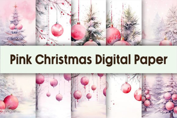 Download Pink Christmas Digital Paper Background - Christmas Collection