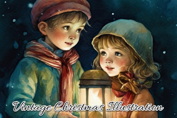 Download Vintage Christmas Card Illustration II - Christmas Collection