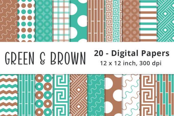 Download Green and Brown Digital Paper Patterns - Brown digital paper Collection