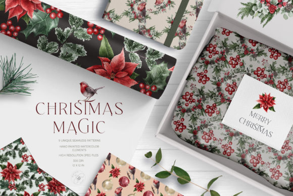 Download Christmas Magic Digital Paper Pack - Christmas Collection