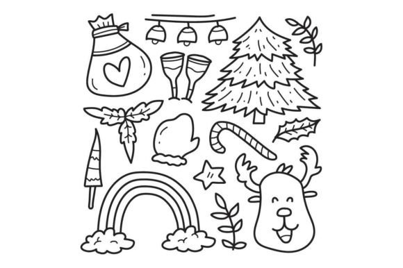 Download Cartoon Christmas Doodle Illustration - Christmas Collection