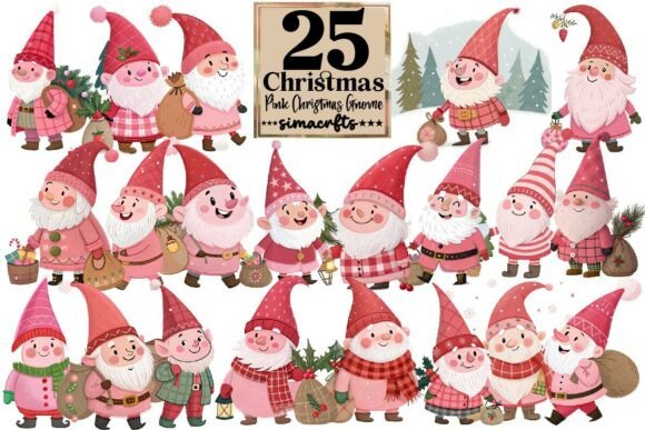 Download Pink Christmas Gnome Sublimation Bundle - Christmas Collection