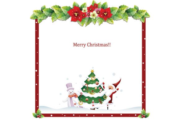 Download Christmas Border Leaf Frame Decoration - Christmas Collection