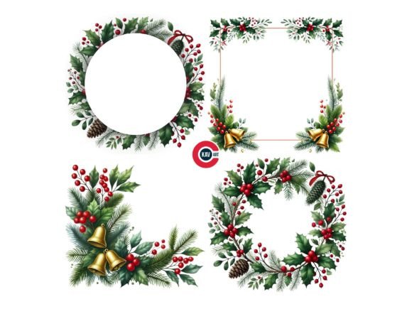 Download Christmas Botanical Border Elements - Christmas Collection