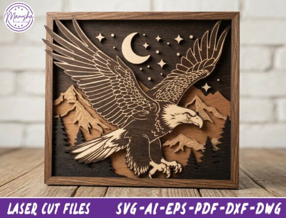 Download Eagle Layered Shadow Box SVG - Premium Resources