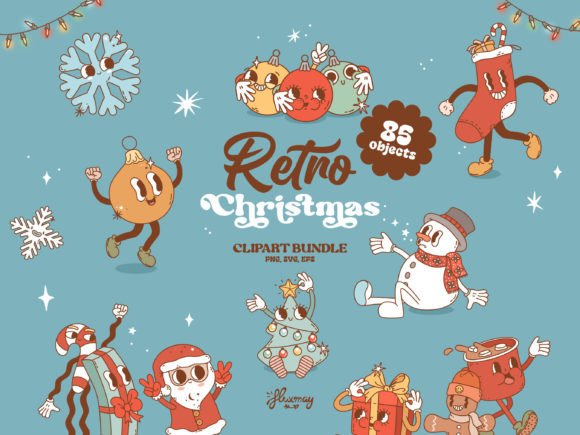 Download Retro Christmas Characters Bundle - Christmas Collection