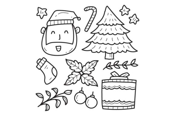 Download Christmas Doodle Cartoon Coloring Design - Christmas Collection