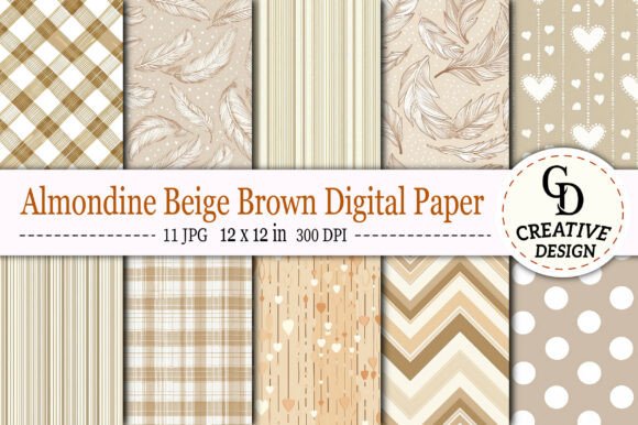 Download Almondine Beige Brown Digital Paper - Brown digital paper Collection