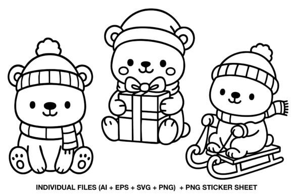 Download Christmas Bear Digital Stamp Set - Christmas Collection