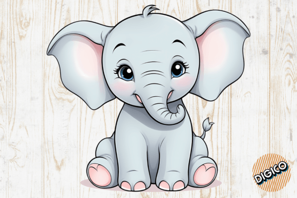 Download Cute Cartoon Baby Elephant - Premium Resources