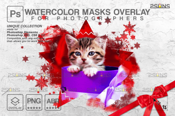 Download Christmas Overlay, Watercolor Masks - Christmas Collection