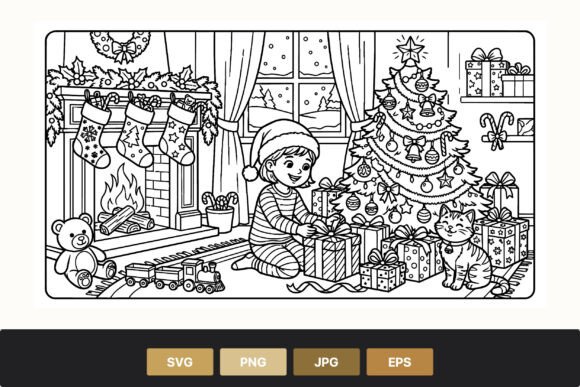 Download Child Opening Christmas Presents with - Christmas Collection