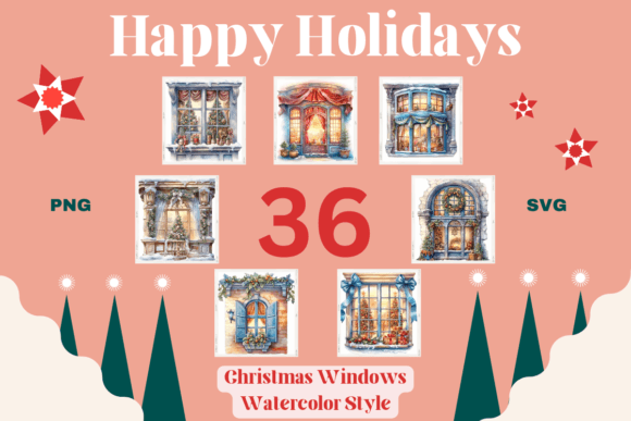 Download Christmas Window Collection Bundle (36) - Christmas Collection