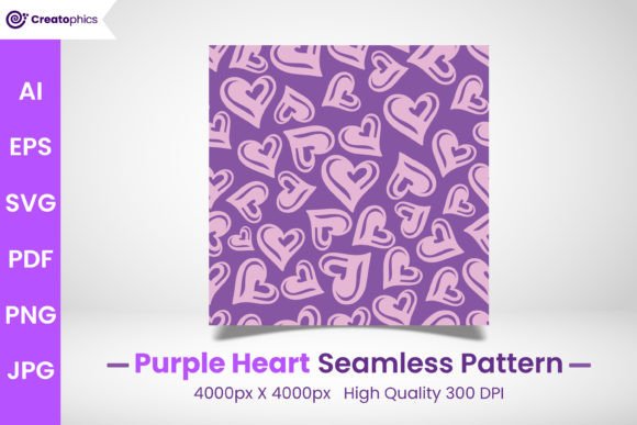 Download Purple Seamless Heart Pattern and Paper - Heart pattern Collection